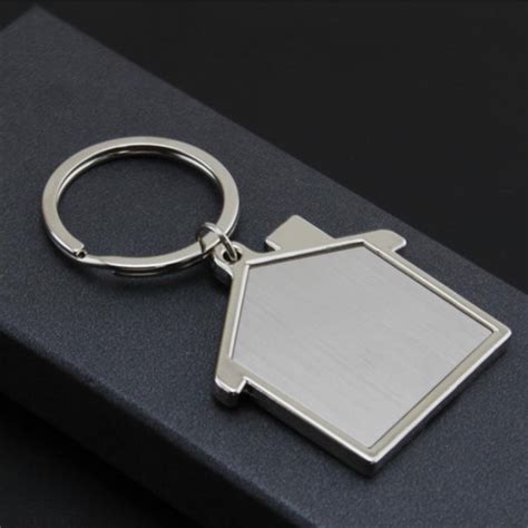 metal house shaped keychain|personalized house shaped keyrings.